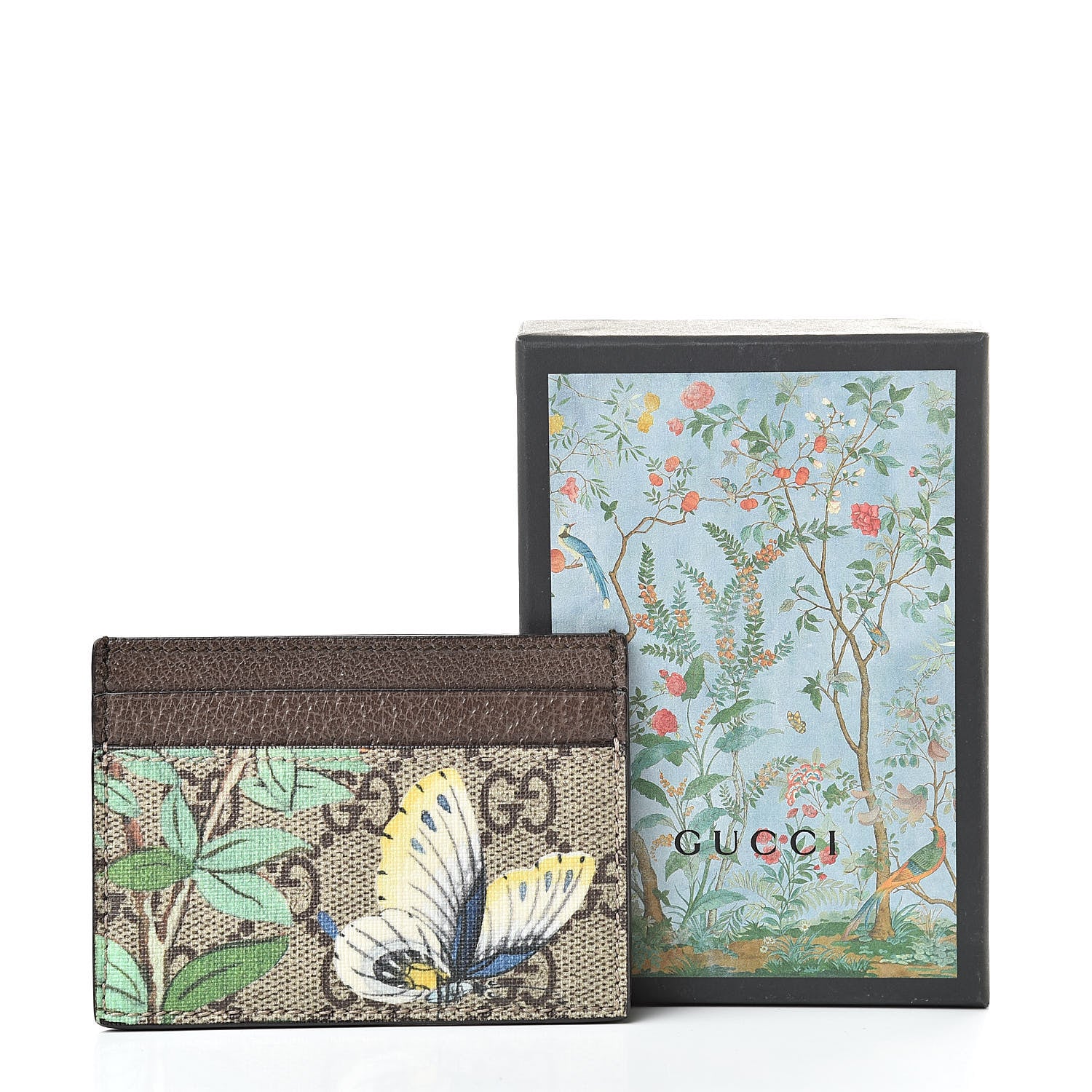 Gucci GG Supreme Monogram Tian Card Holder Beige Multicolor New Acero 8 of 8