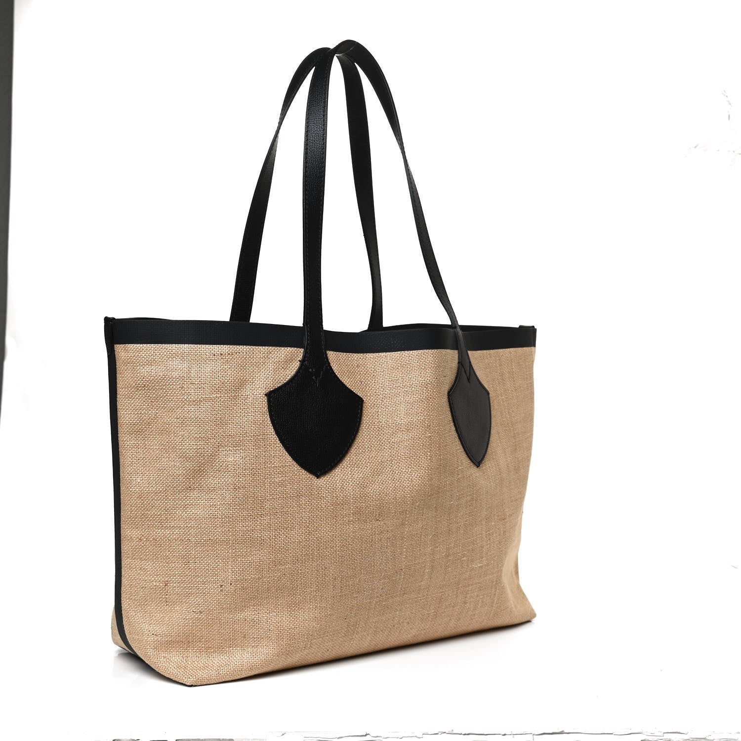 Burberry Raffia Logo Print Medium The Giant Reversible Tote Black 3 of 11