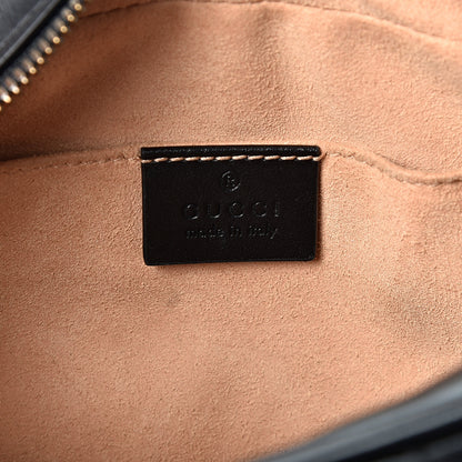Gucci Calfskin Matelasse Small GG Marmont Chain Shoulder Bag Black 5 of 9