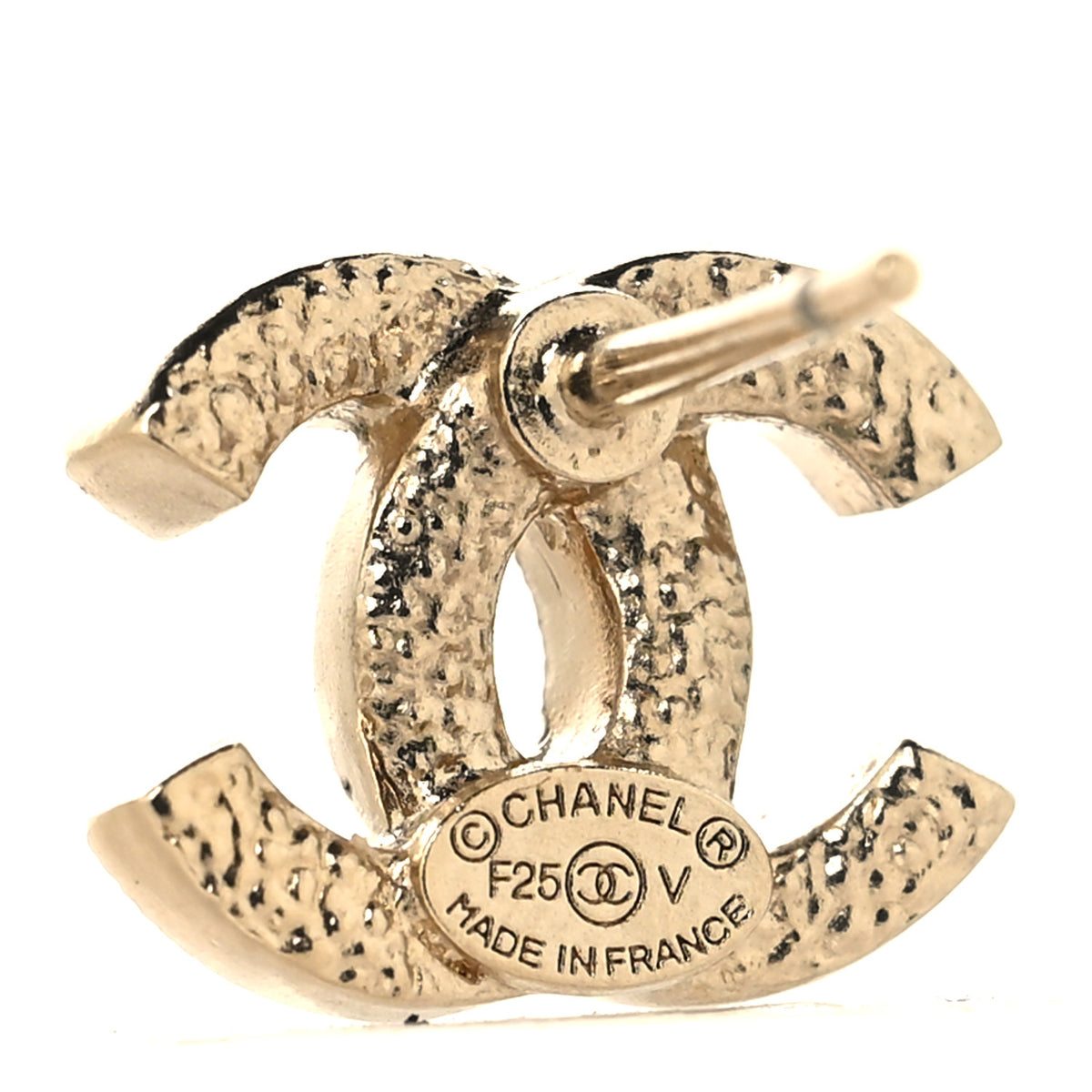 Chanel Crystal Mini Timeless CC Earrings Gold 4 of 5