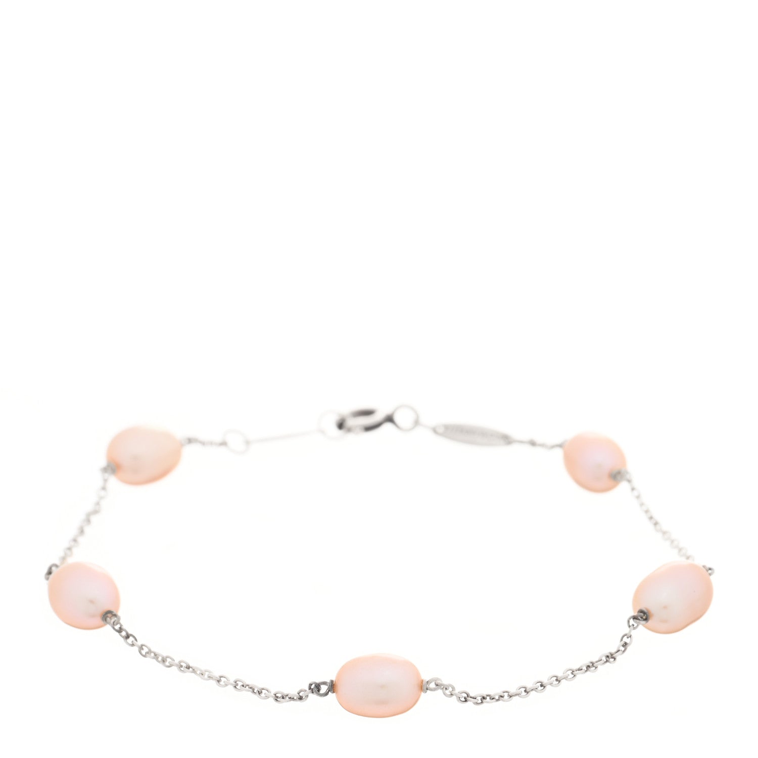 Tiffany Sterling Silver Pink Pearl Elsa Peretti Pearls By The Yard Bracelet 1 of 3