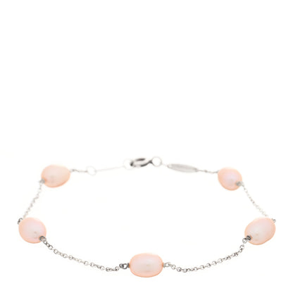 Tiffany Sterling Silver Pink Pearl Elsa Peretti Pearls By The Yard Bracelet 1 of 3