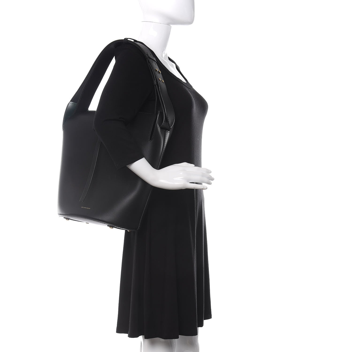 Burberry Supple Calfskin Medium Bucket Black 2 of 11