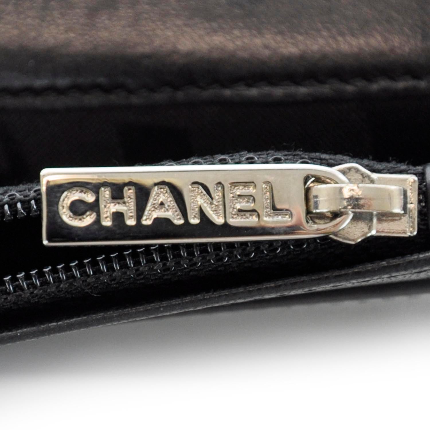 Chanel Lambskin Vertical Quilted Mademoiselle Yen Wallet Black 10 of 11