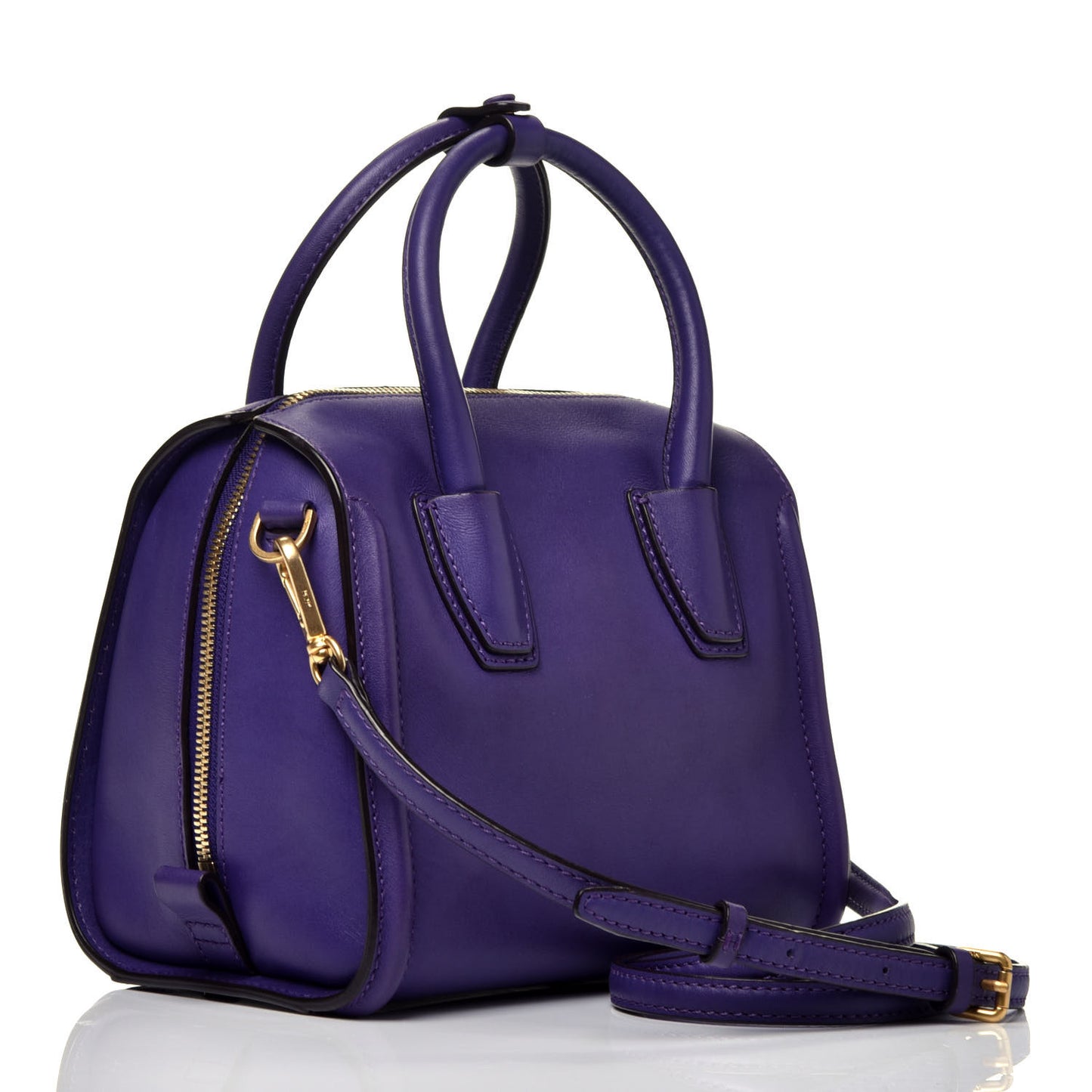 Calfskin Boston Bag Purple