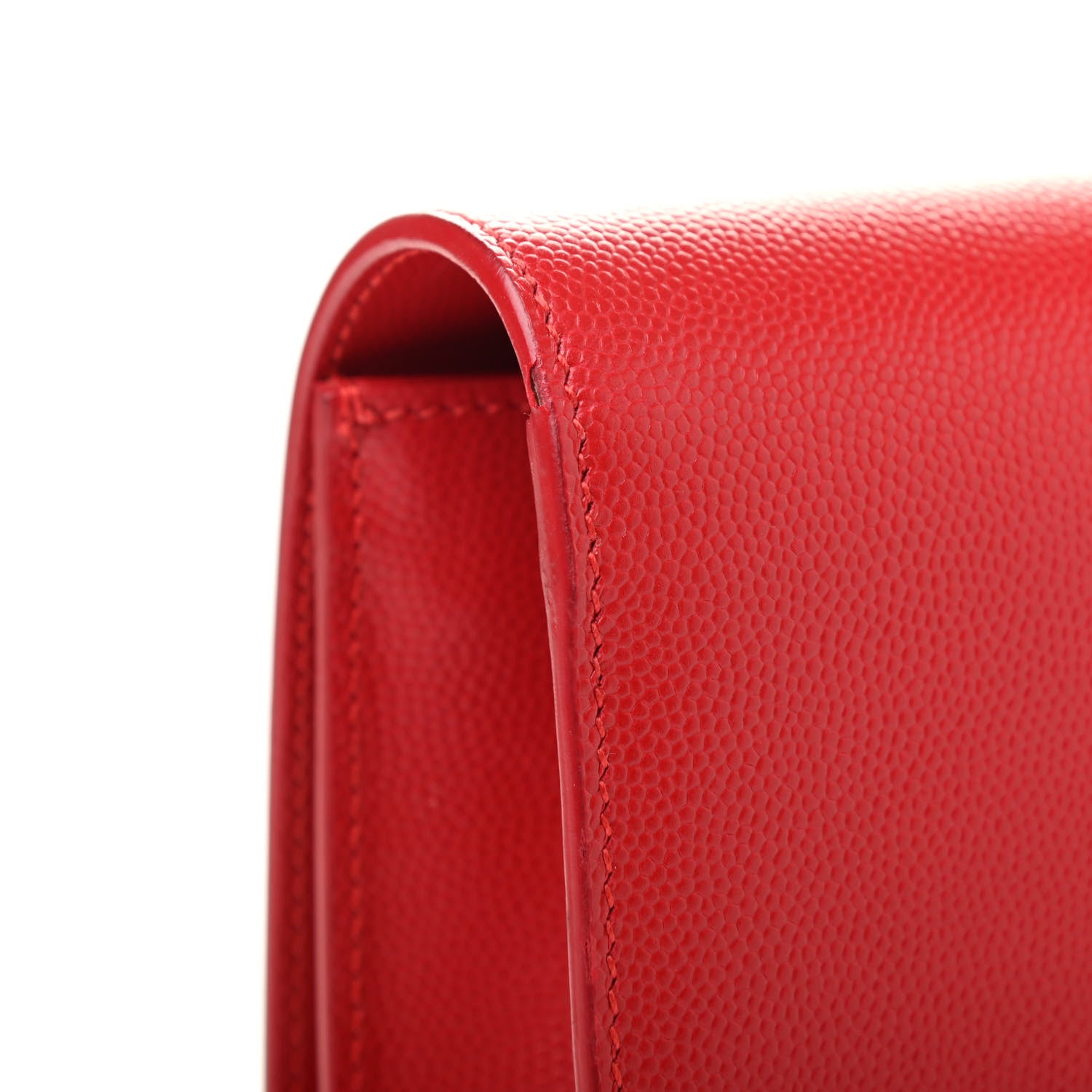 Saint Laurent Calfskin Classic Monogram Cassandre Clutch Rouge Orient 9 of 12