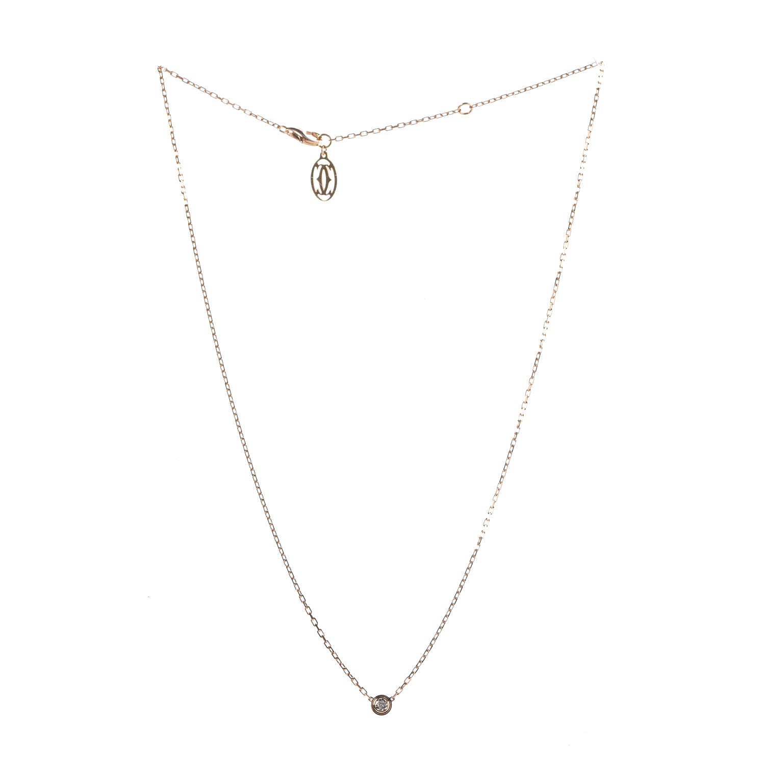 Cartier 18K Pink Gold Diamond SM D'Amour Pendant Necklace 3 of 4