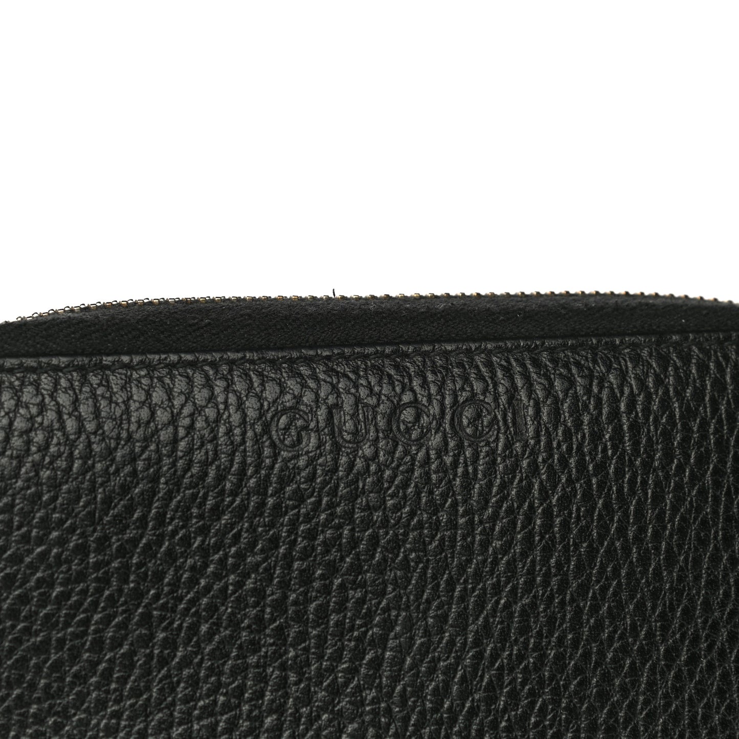 Pebbled Calfskin Zip Around Wallet Black