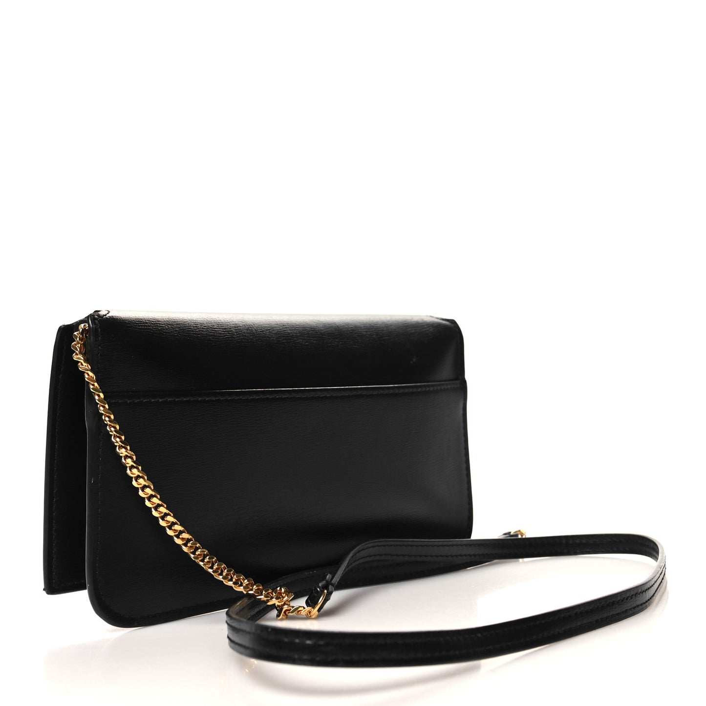 Grained Calfskin Monogram Phone Holder Crossbody Black