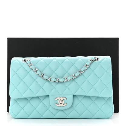 Chanel Lambskin Quilted Medium Double Flap Light Blue 12 of 12