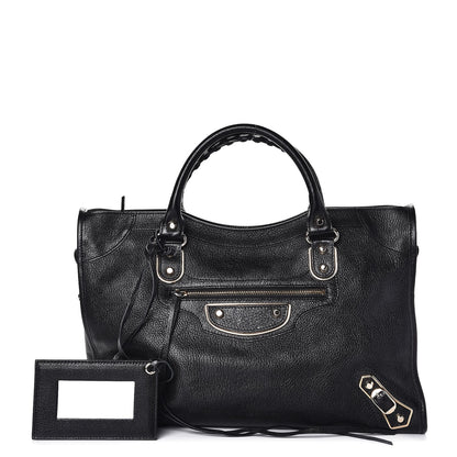 Balenciaga Chevre Gold Metallic Edge Hardware City Black 1 of 7