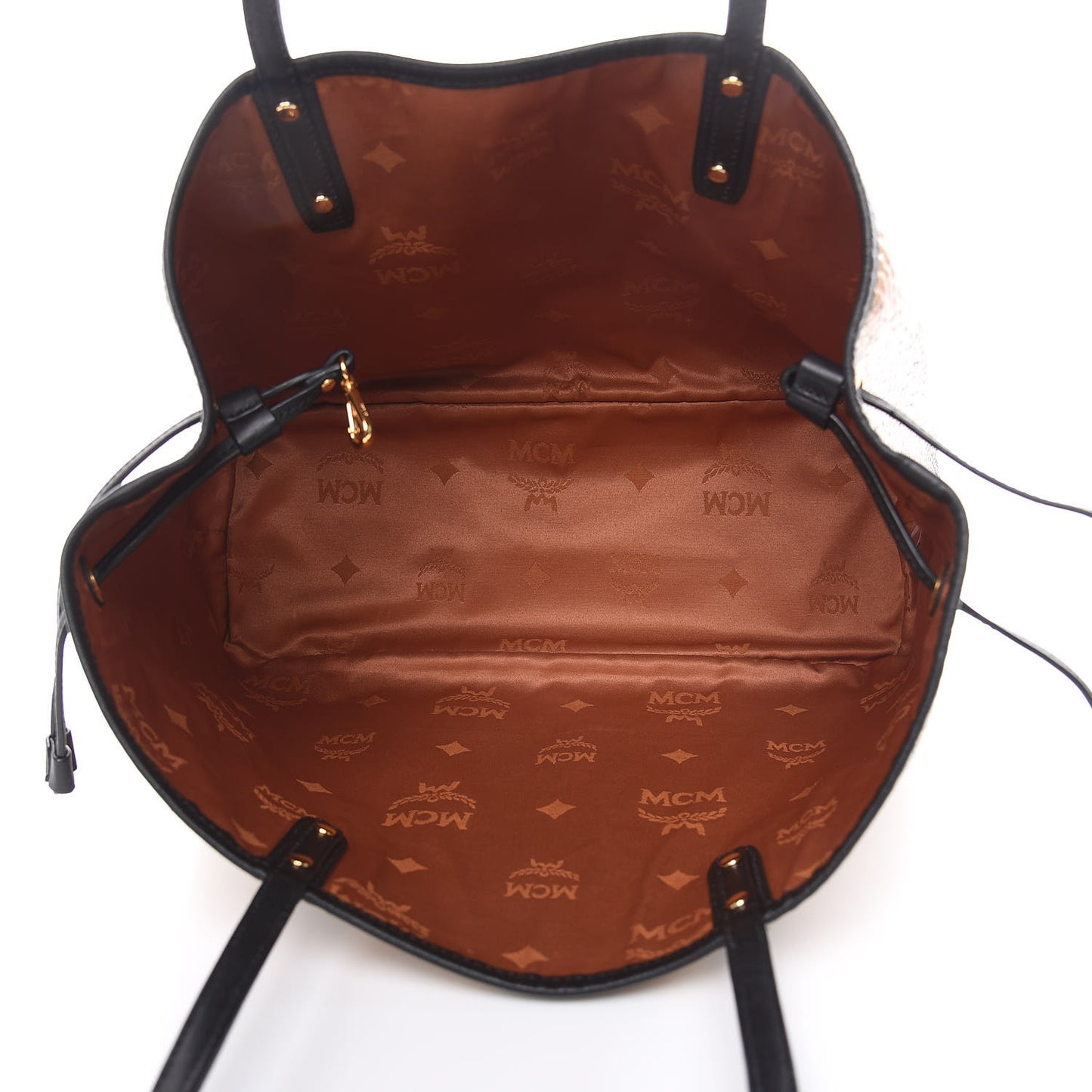 Metallic Visetos Medium Shopper Tote Gold
