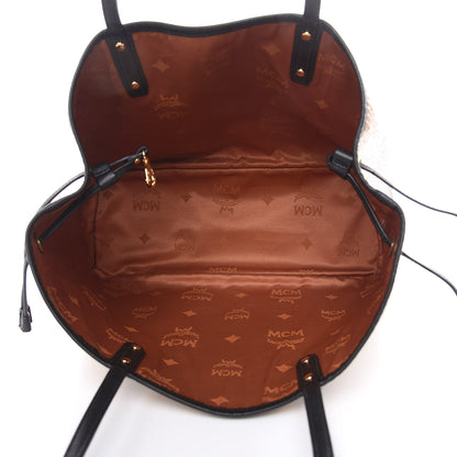 MCM Metallic Visetos Medium Shopper Tote Gold 5 of 9
