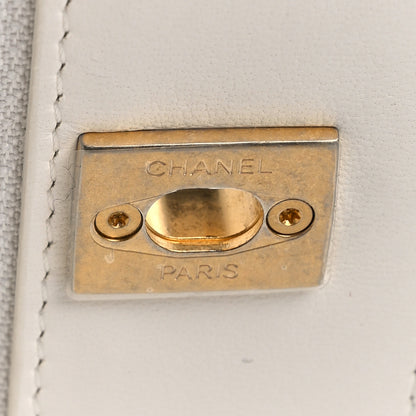 Chanel Lambskin Quilted CC Pearl Crush Wallet on Chain WOC White 12 of 14