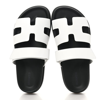 Hermes Calfskin Womens Chypre Sandals 37 White 2 of 10