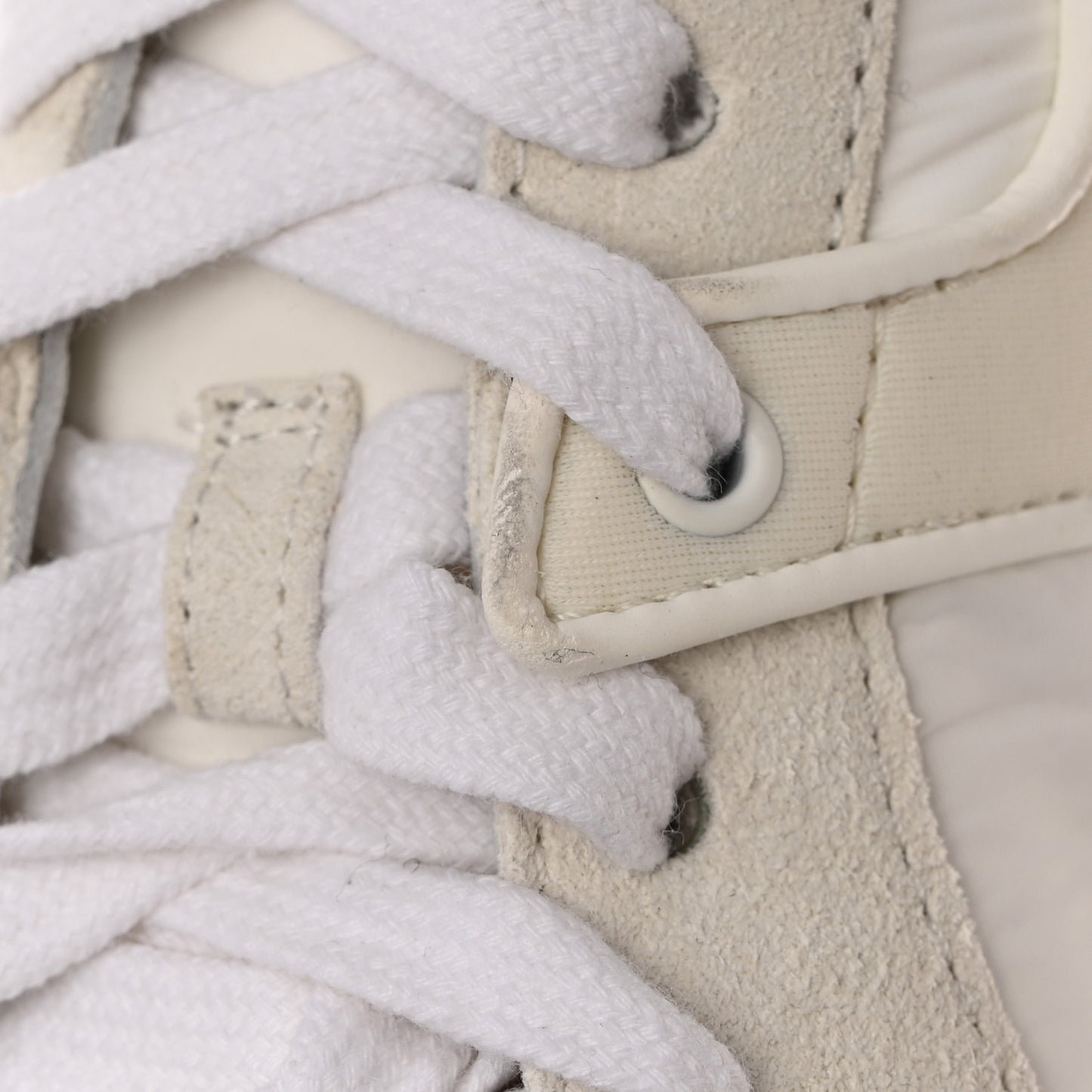 Suede Calfskin Fabric CC Sneakers 37 White