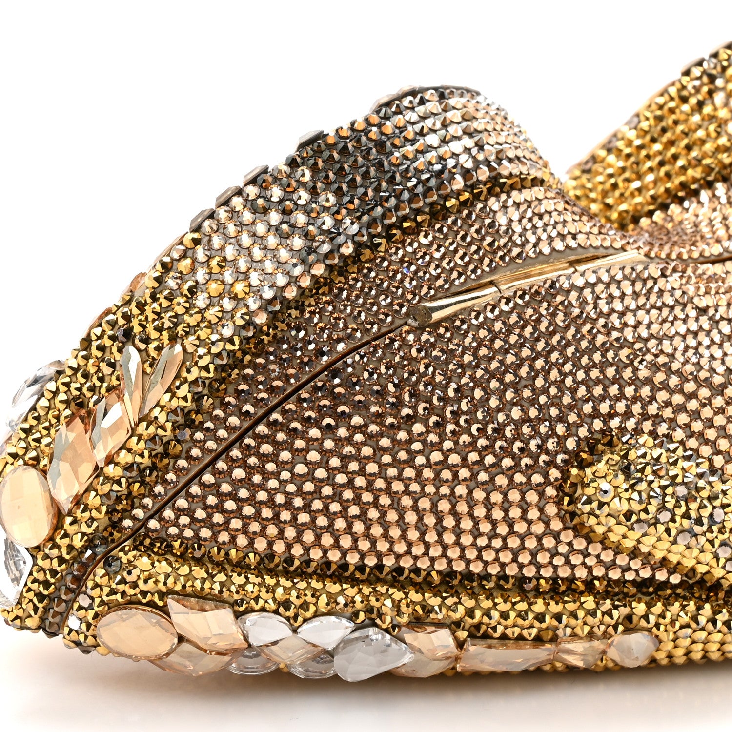 Judith Leiber Crystal Sunglass Minaudiere Clutch Gold Silver 10 of 11