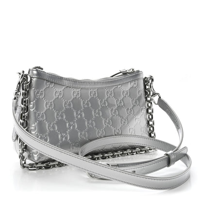 Gucci Shine Guccissima Emblem Small Shoulder Bag Silver 3 of 11
