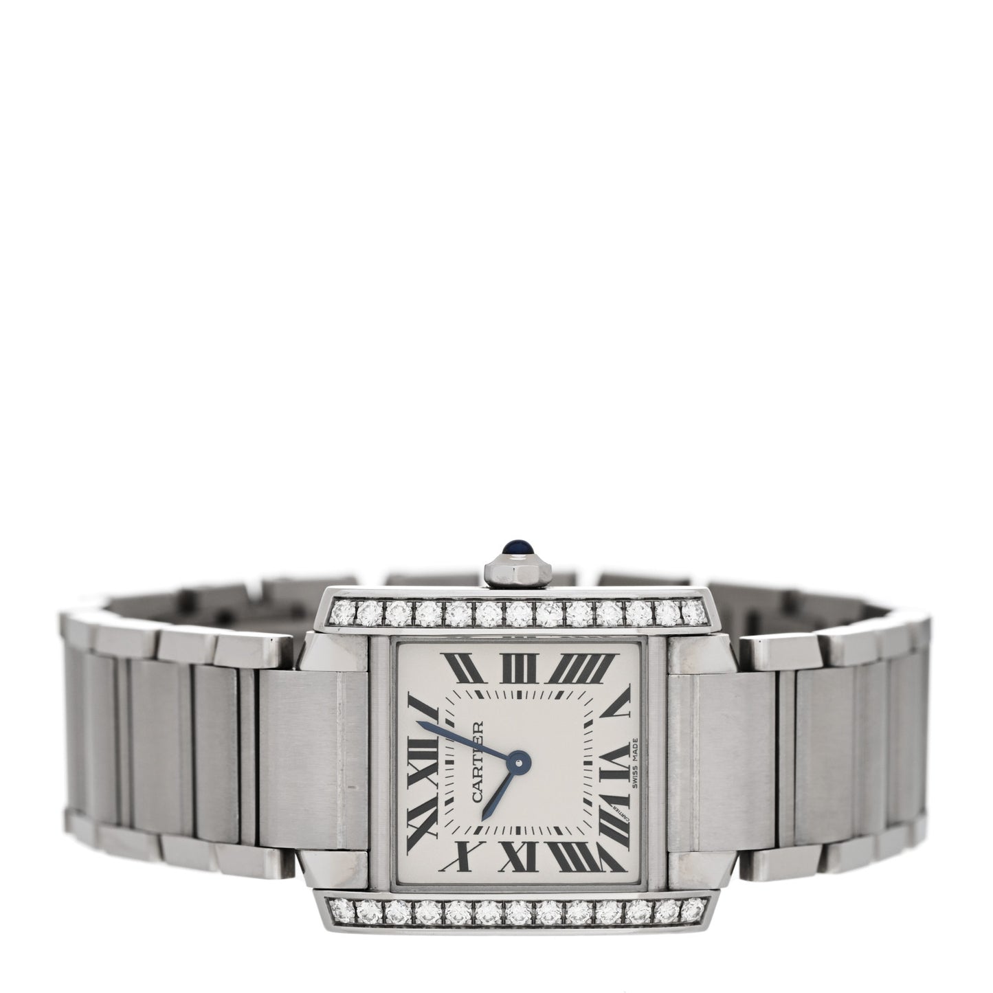 Stainless Steel Diamond Bezel 25mm Tank Francaise Quartz Watch
