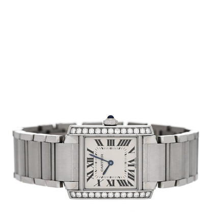 Cartier Stainless Steel Diamond Bezel 25mm Tank Francaise Quartz Watch 2 of 7