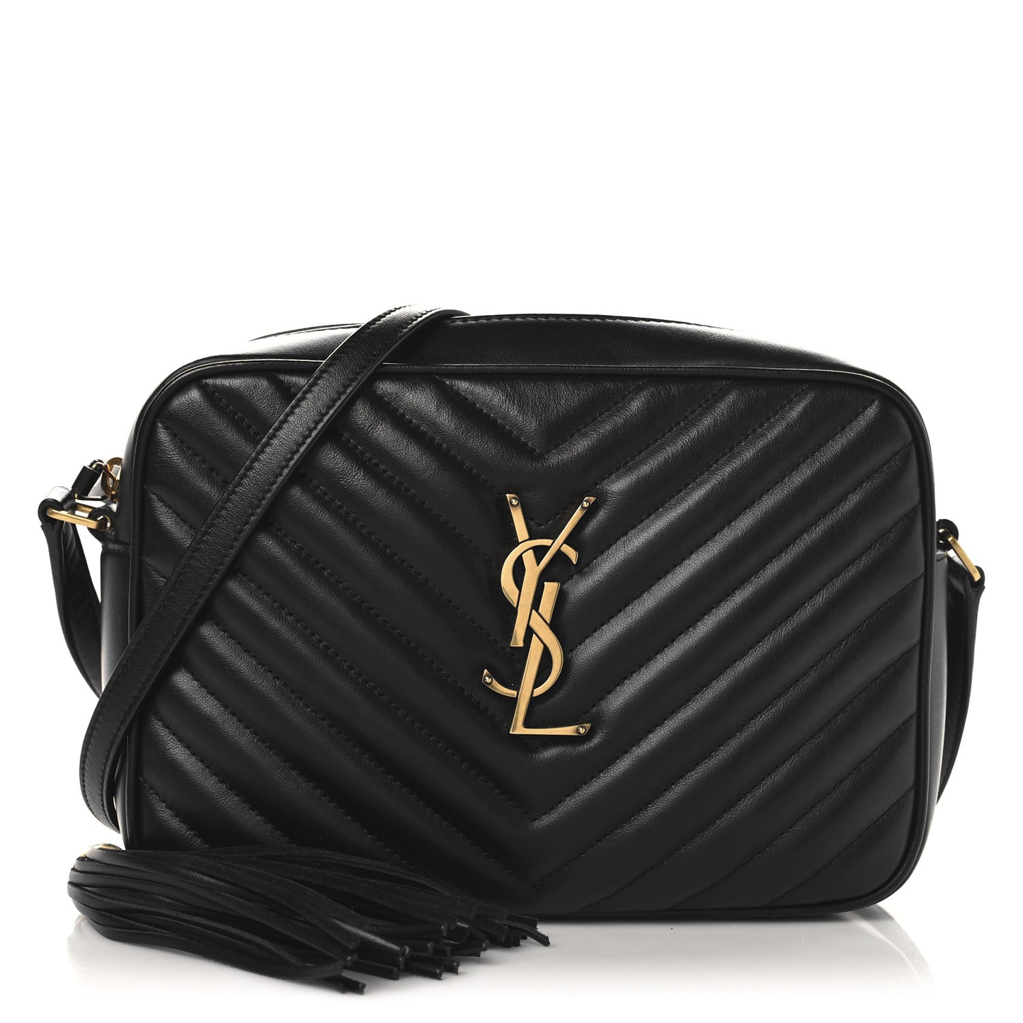 Calfskin Matelasse Monogram Lou Camera Bag Black