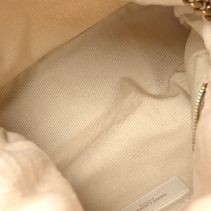 Saint Laurent Terrycloth Summer Print Quilted Small Loulou Puffer Monogram Chain Satchel Multicolor White 5 of 9