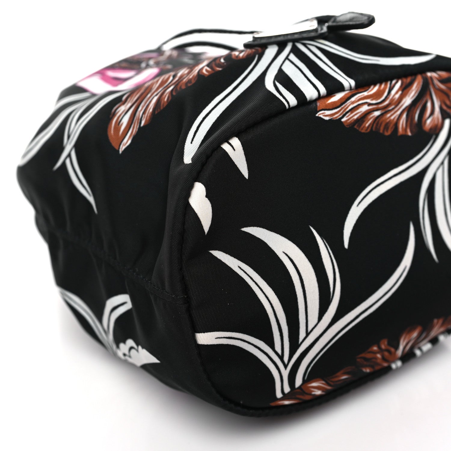 Prada Tessuto Nylon Saffiano Hawaii Print Bucket Wristlet Rosso 8 of 9