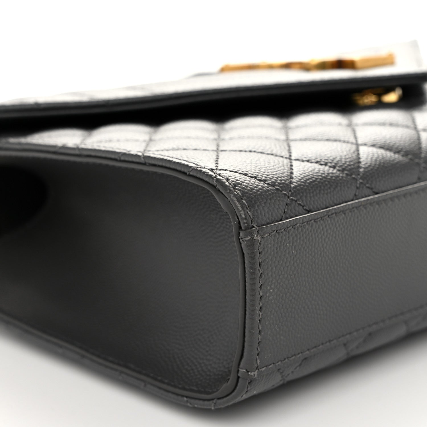 Saint Laurent Grain De Poudre Textured Mixed Matelasse Medium Triquilt Monogram Satchel Fog 8 of 9