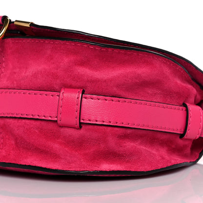 Chloe Suede Calfskin Braided Mini Marcie Round Crossbody Bag Fuchsia Rose 8 of 9