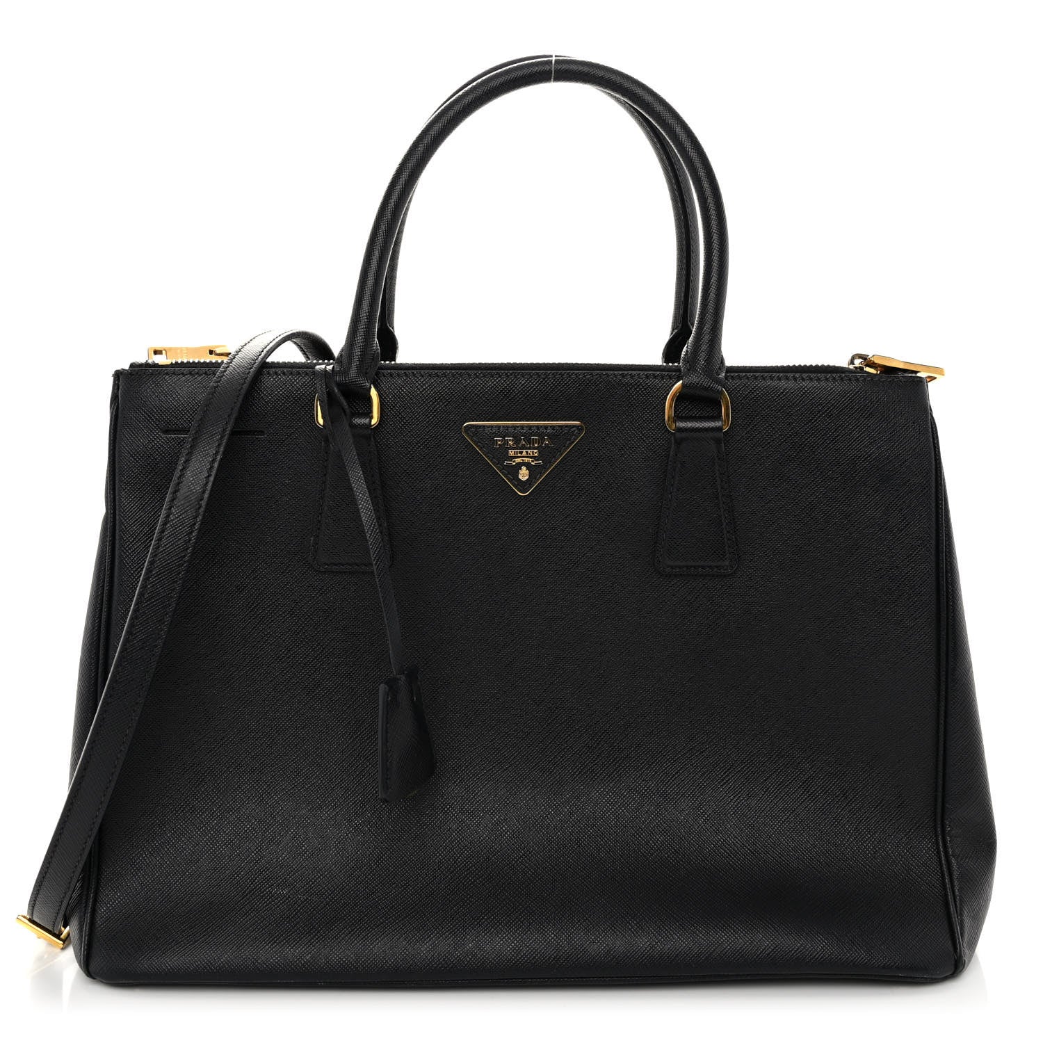 Prada Saffiano Medium Galleria Double Zip Tote Black 1 of 10