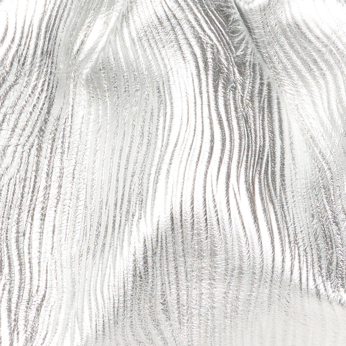 Metallic Bark Calfskin Embossed The Pouch Oversized Clutch Silver