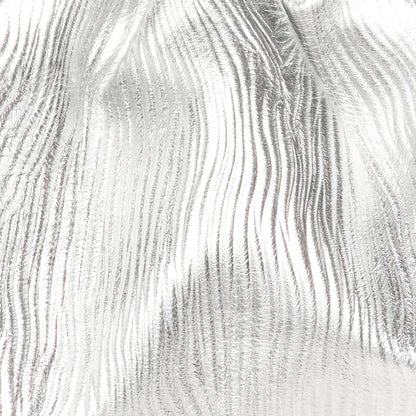 Bottega Veneta Metallic Bark Calfskin Embossed The Pouch Oversized Clutch Silver 8 of 10