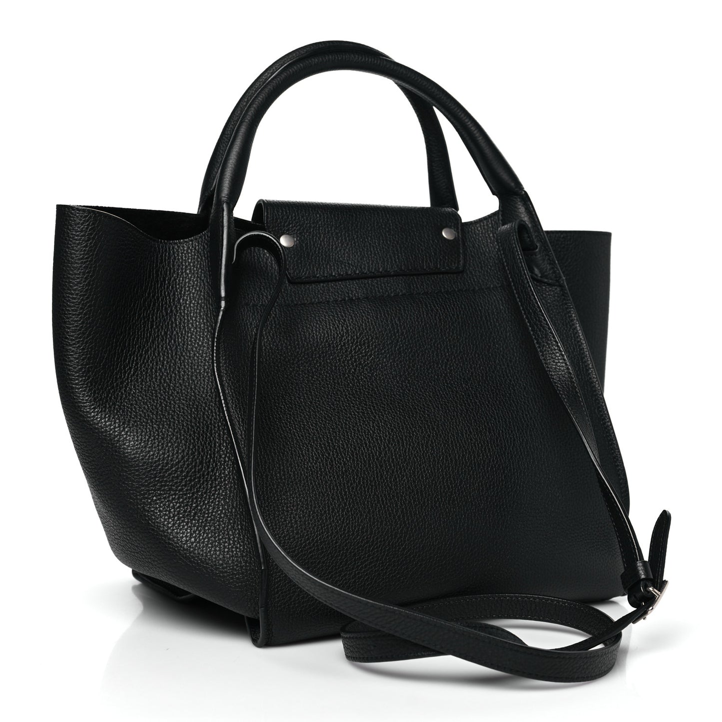 Supple Grained Calfskin Medium Big Bag Black