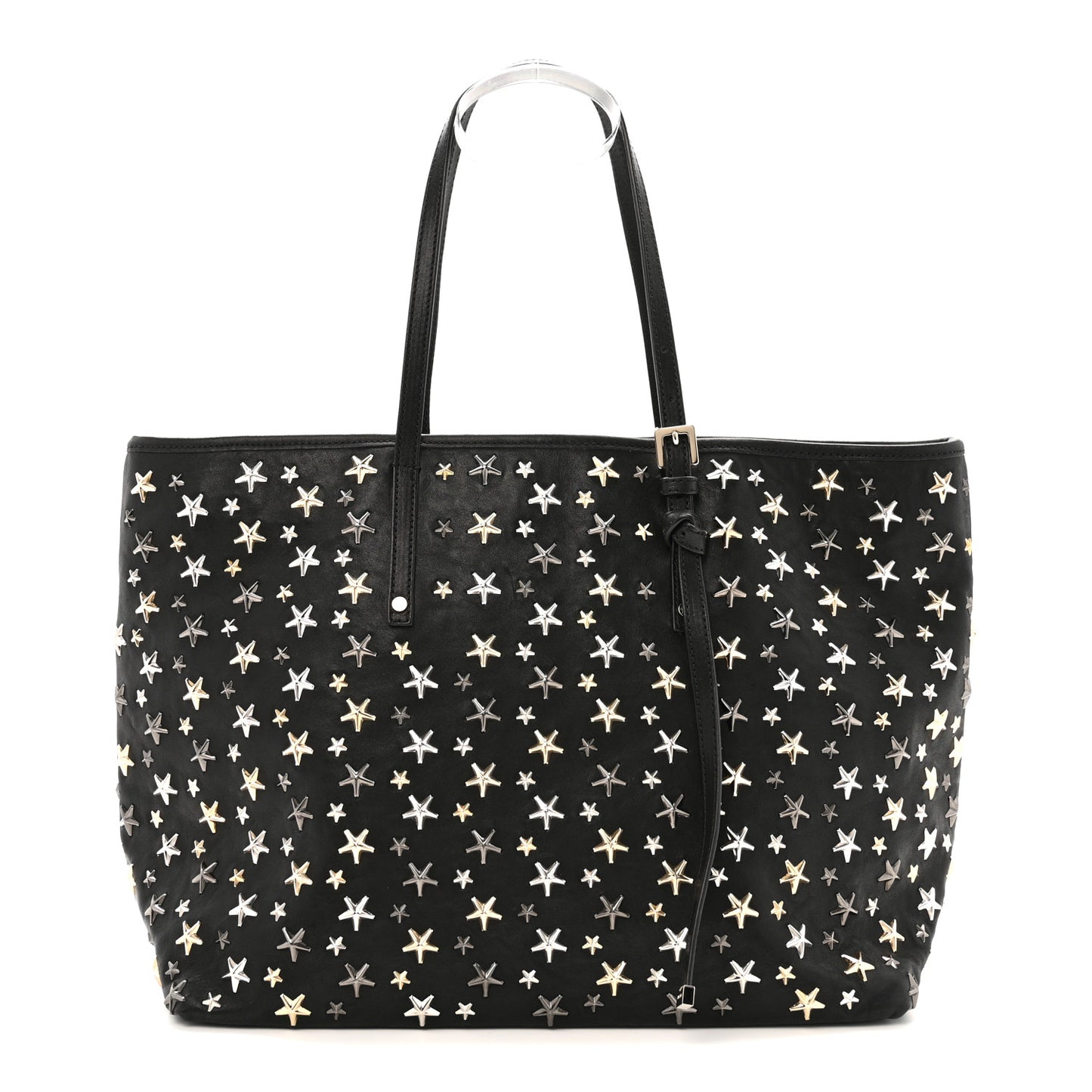 Calfskin Star Studded Tote Black