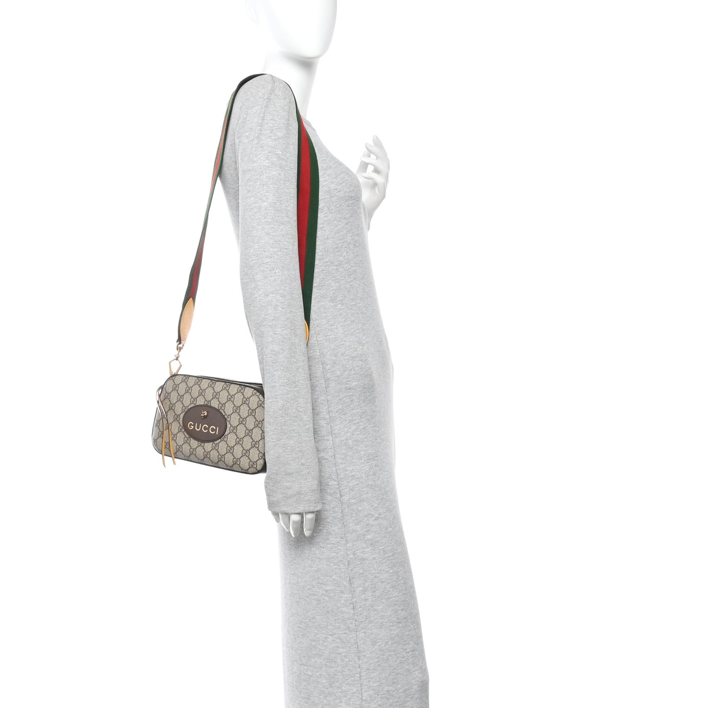 GG Supreme Monogram Web Neo Vintage Shoulder Bag Beige New Acero Crop