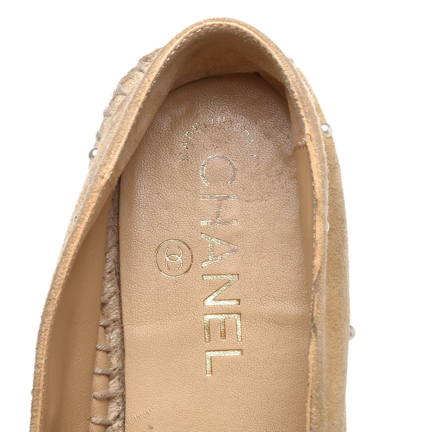 Suede Pearl CC Espadrilles 37 Beige Black