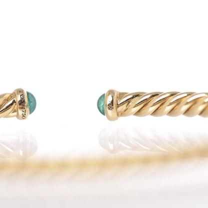 David Yurman 18K Yellow Gold Emerald 4mm Cablespira Bracelet 5 of 5