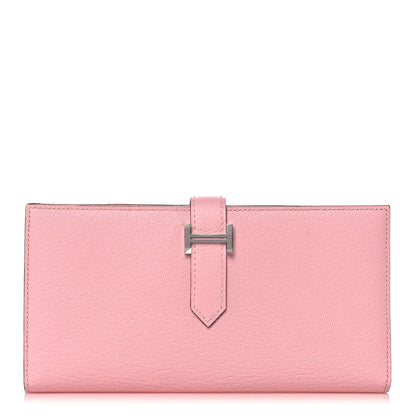 Hermes Chevre Mysore Bearn Gusset Wallet Rose Sakura 1 of 10