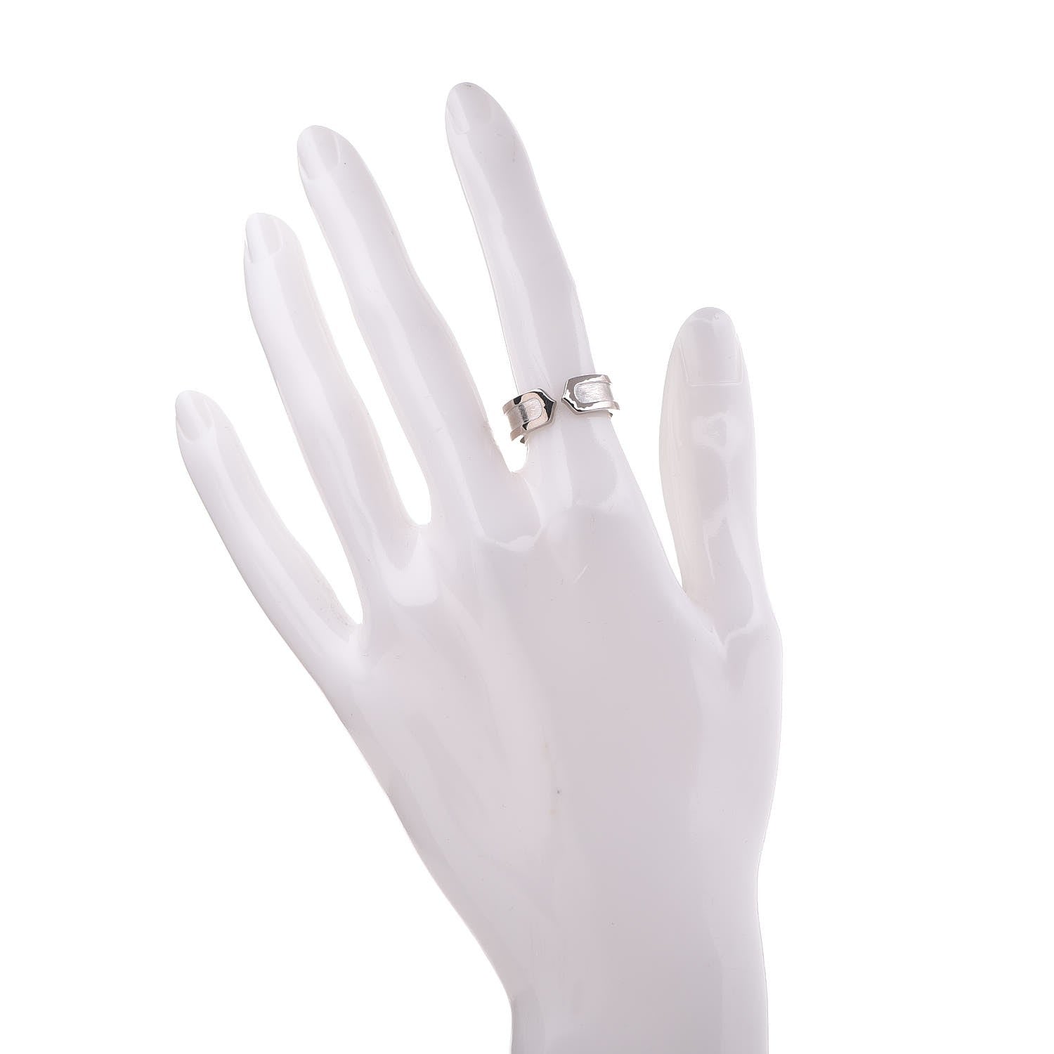 Cartier 18K White Gold 7mm C De Ring 51 5.75 2 of 5