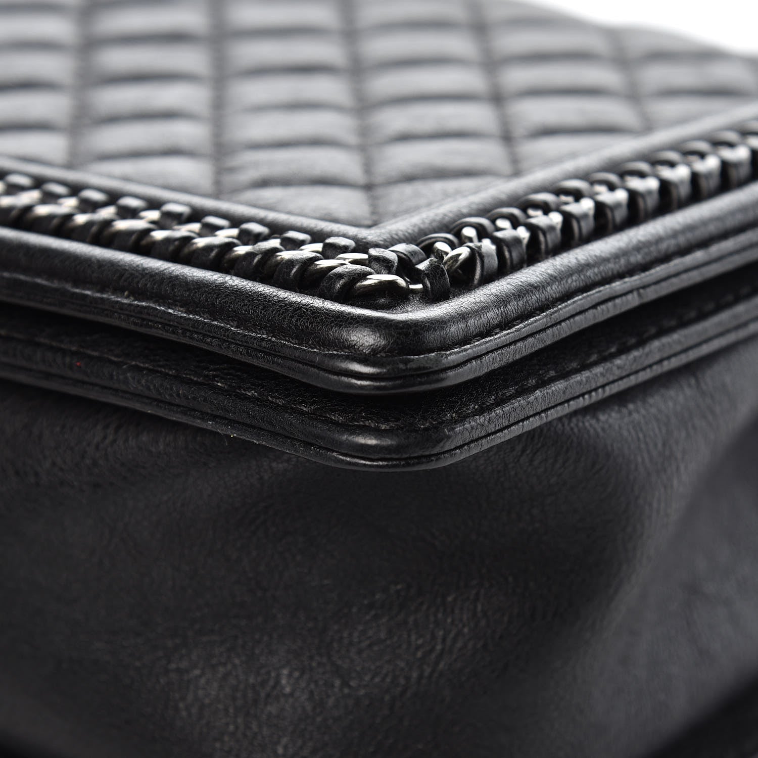 Chanel Calfskin Quilted New Medium Boy Top Handle Flap Black 13 of 16