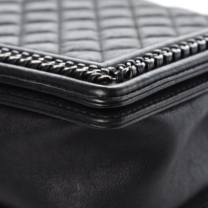 Chanel Calfskin Quilted New Medium Boy Top Handle Flap Black 13 of 16