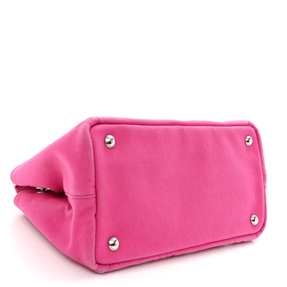 Prada Canvas Grommet Canapa Tote Pink 5 of 18