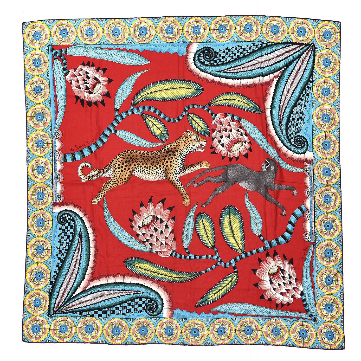 Hermes Cashmere Silk The Savana Dance Shawl 140 1 of 4