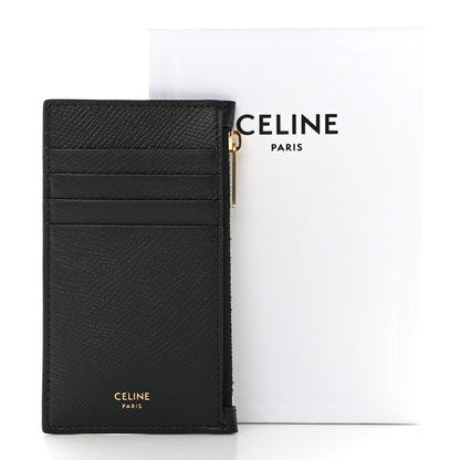Celine Grained Calfskin Zipped Card Holder Black 11 of 11