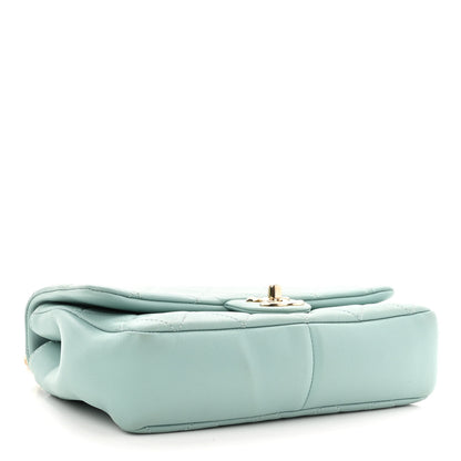 Chanel Lambskin Quilted Resin Bi-Color Chain Flap Bag Light Blue 4 of 10