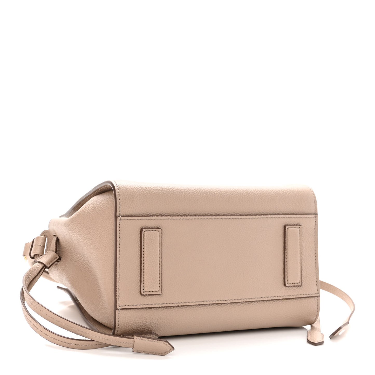 Grained Calfskin Small Padlock Top Handle Beige