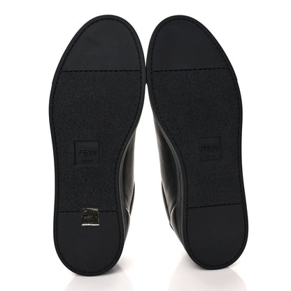 Fendi Vitello Karligraphy Embossed Low Top Sneakers 8 Black 5 of 8