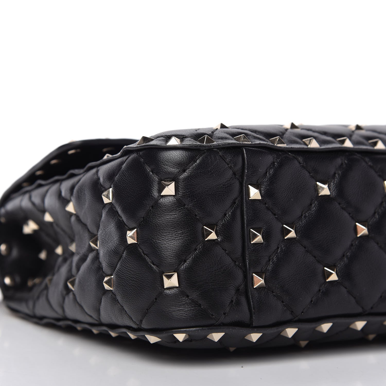 Valentino Garavani Lambskin Medium Rockstud Spike Shoulder Bag Black 6 of 9