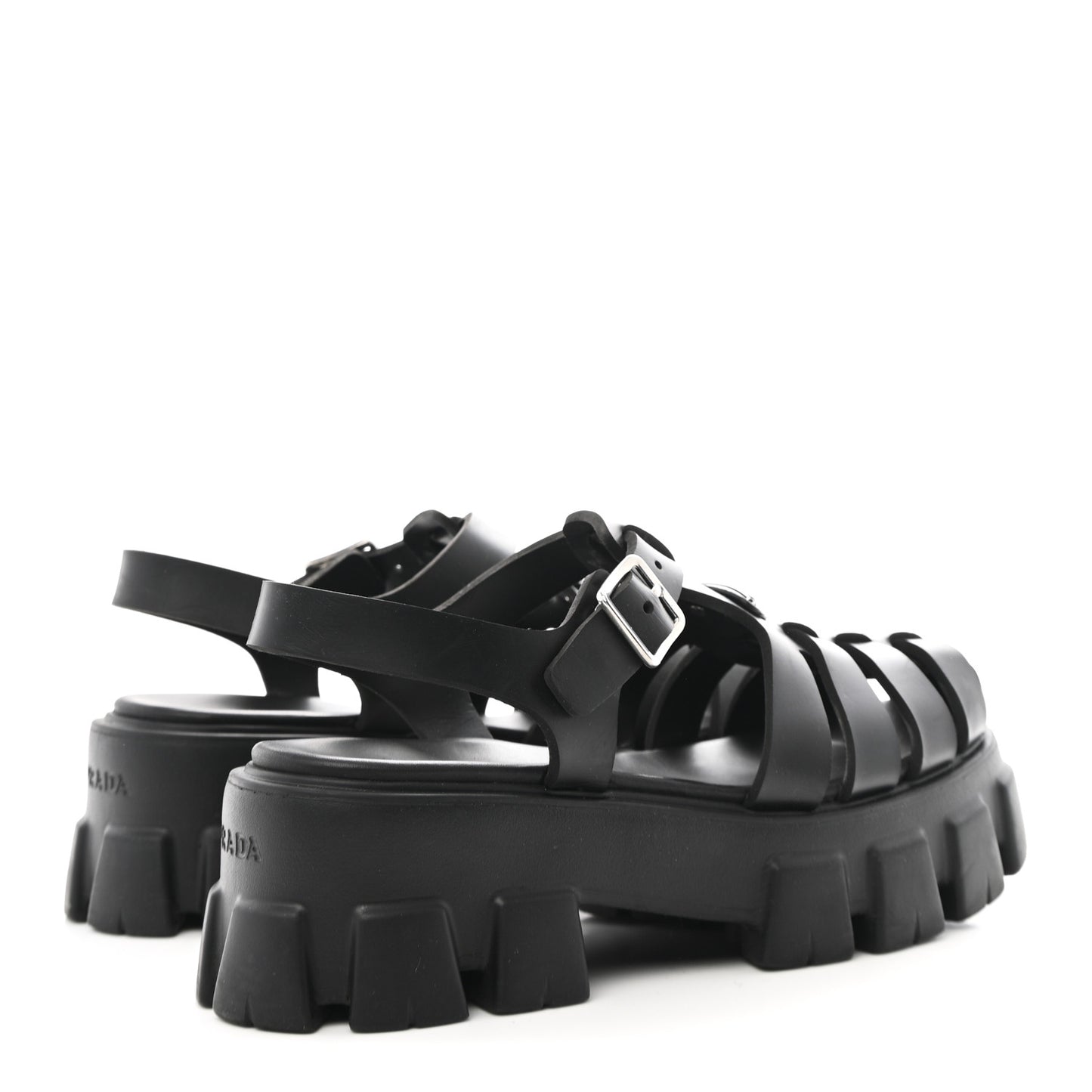 Foam Rubber Triangle Logo Monolith 55mm Cage Sandals 40 Black