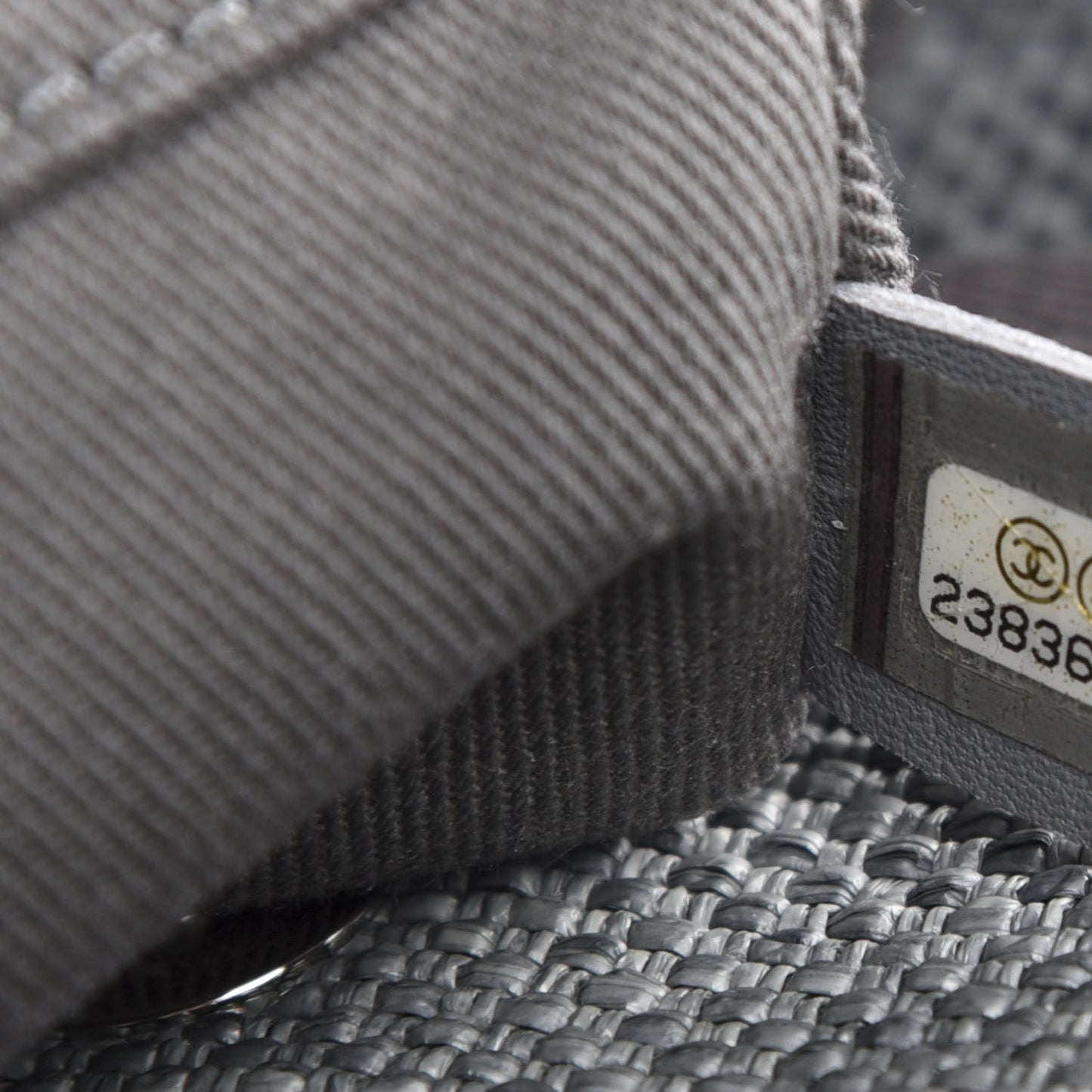 Woven Straw Raffia Medium Deauville Tote Grey